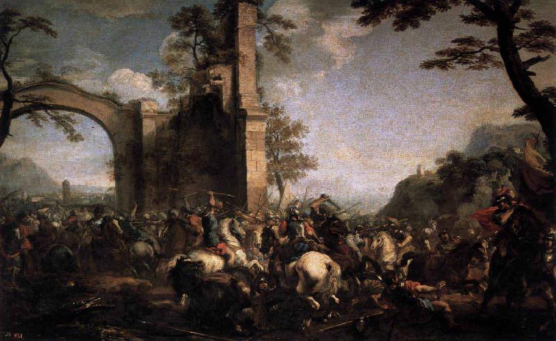 Jacques Courtois Battle between Christians and Moslems oil painting image